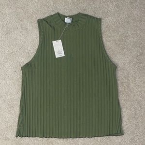 Ribbed High Neck Tank